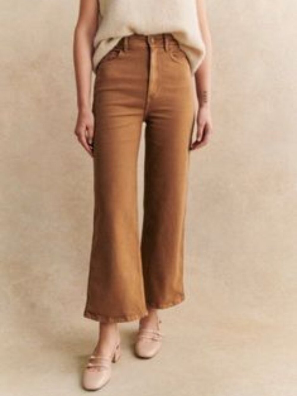 Sezane Le Crop jeans in Coffee sz 38/US 6